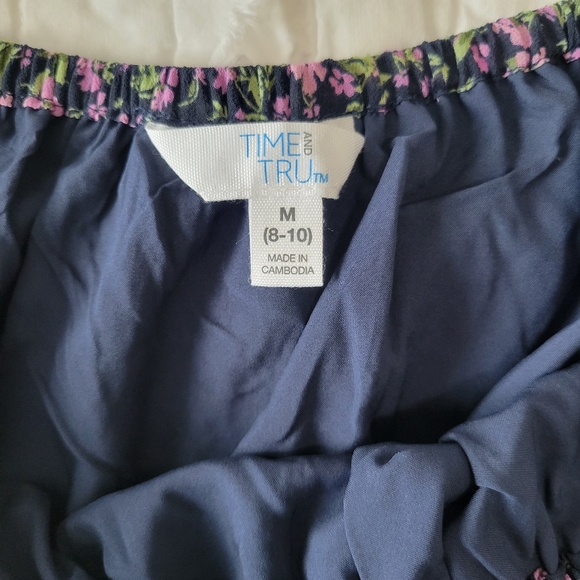 Time and Tru Floral On/Off Shoulder Flutter Sleeve Maxi Dress M NWT Multi Tiered - Picture 15 of 16